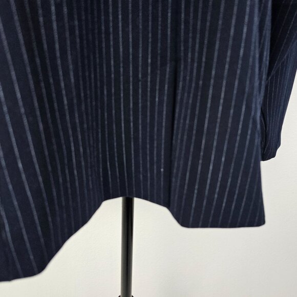 Lane Bryant Womens Jacket Blue White Pin Stripe Single Breasted Size 26 - Picture 12 of 16